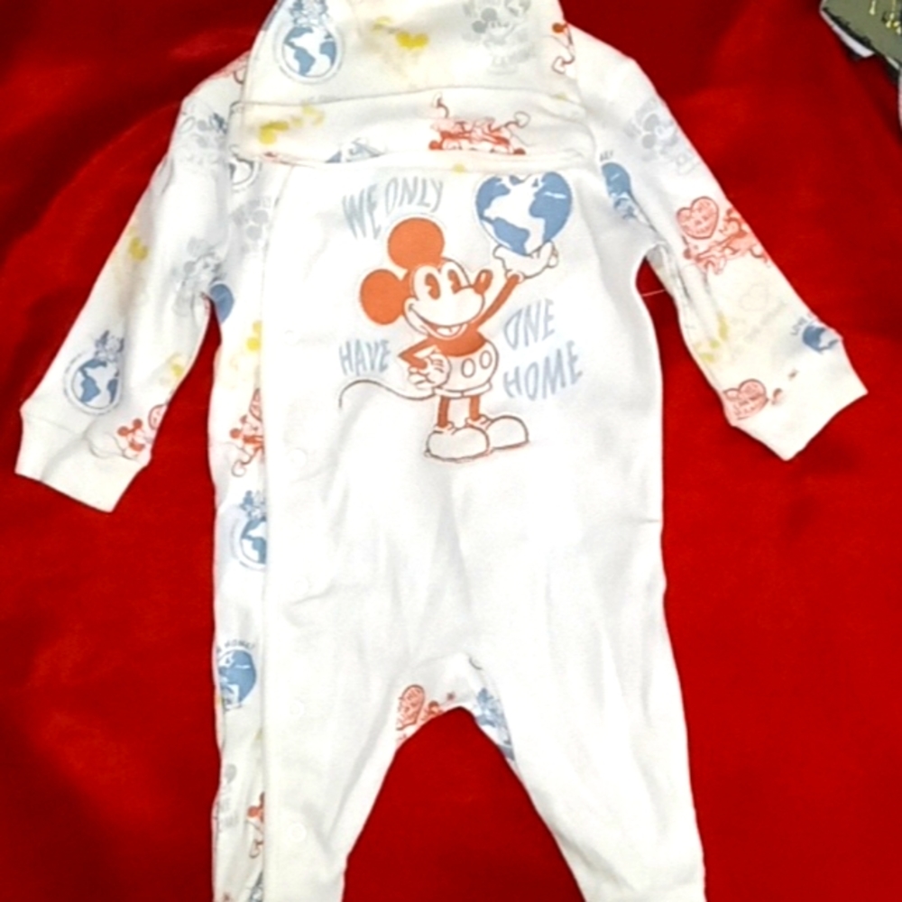Mickey Mouse Sleeper with hat 0-3 months